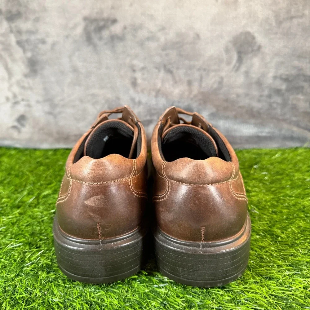 ECCO Brown Leather Bicycle Toe Derby Oxford Shoes Mens‎ size US 7-7.5 EU 41